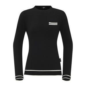 여성 포켓 포인트 라운드 풀오버(X1SPW7331BK)