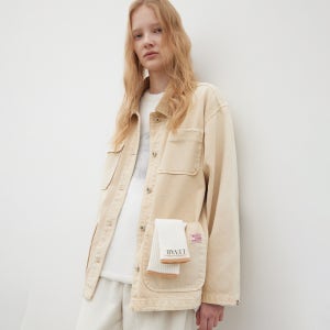 [르바] Washed Levar Denim Work Jacket - Sand Beige