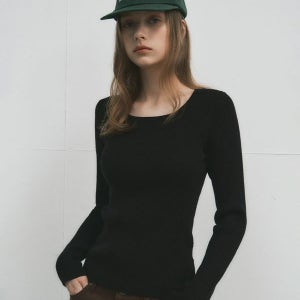 [웬즈데이오아시스] 제인 스퀘어넥 워셔블 니트_BLACK(WC25-KN33)