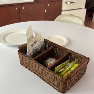 브라운 라탄 티박스