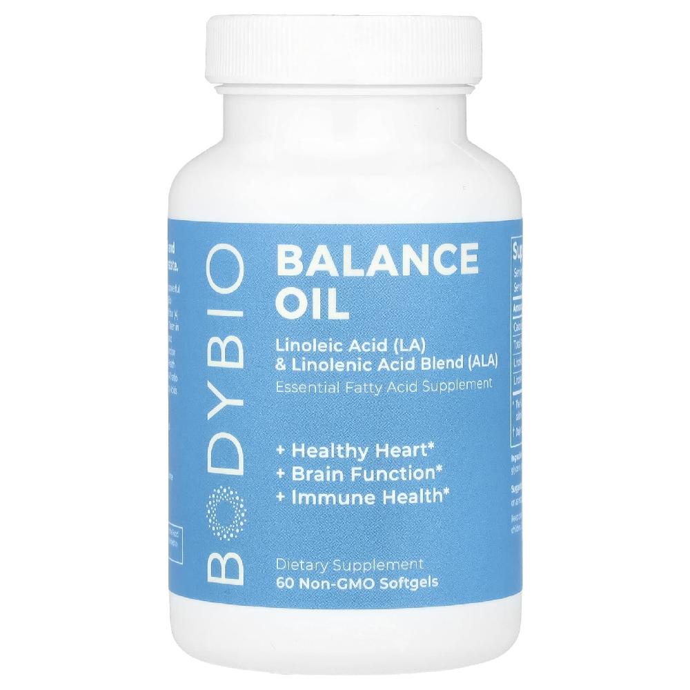 바디바이오 밸런스 오일 Balance oil <b>리놀레산</b> 오메가3 <b>LA</b> ALA 소프트젤 60정  1개