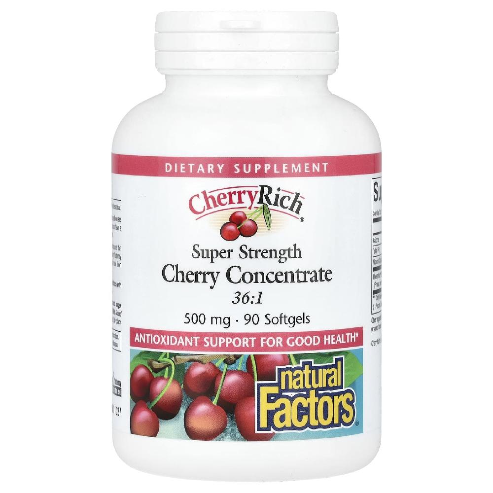 내추럴팩터스 <b>체리 컨센트레이트</b> Cherry Concentrate <b>500mg</b> 소프트젤 90정  1개