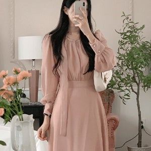 롱원피스 로페즈 타이 롱 원피스 (하객룩,모임룩)