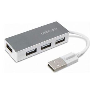 유니콘 RH-A40 실버 4포트 USB 2.0 무전원 허브