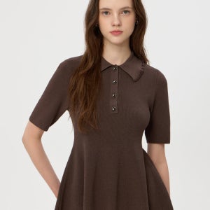 [질스튜어트 뉴욕 여성]  카키 짜임 반팔카라니트 JSSW5D300K3