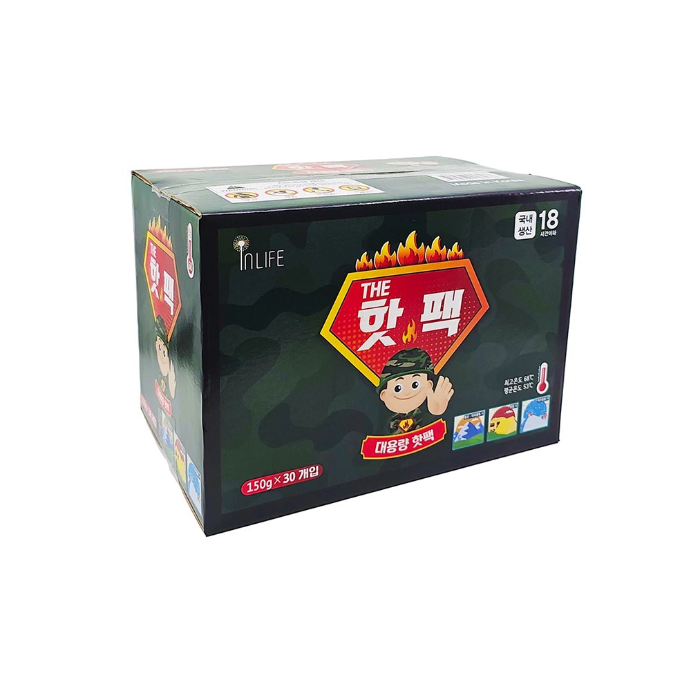 최신제조 <b>팜텍</b> 바로핫팩 손난로 150g 대용량 주머니  30개