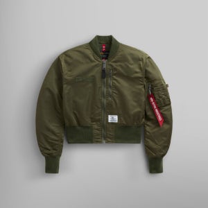 알파 인더스트리 L-2b 크롭 Gen Ii 플라이트 자켓 우먼 Og-107 그린