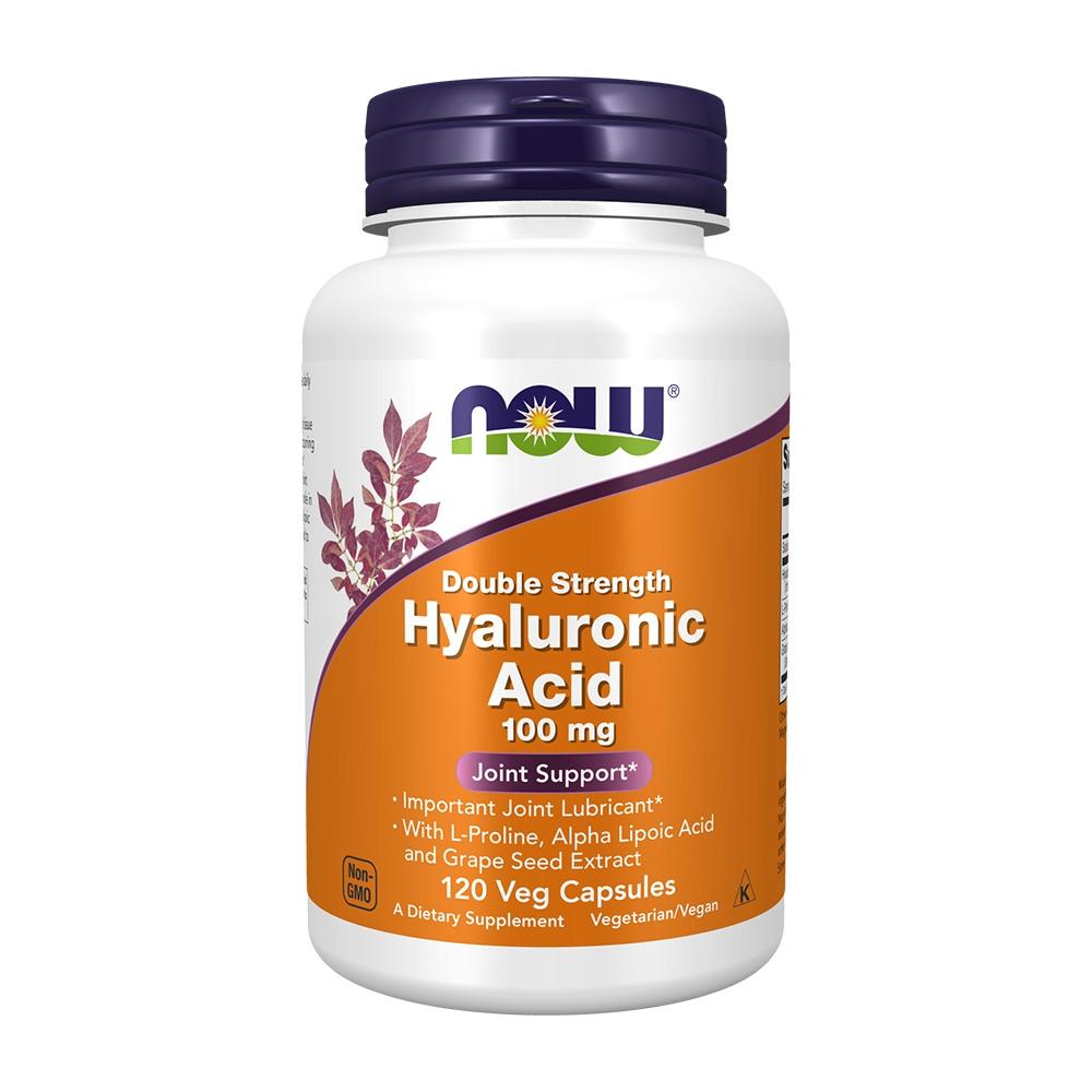 <b>나우 푸드</b> 더블 스트렝스 <b>히알루론산</b> 100 mg, 120 베지캡슐