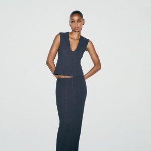 국내배송 자라 ZARA 여성 텍스처 미디 스커트 납 5039839818 1305282