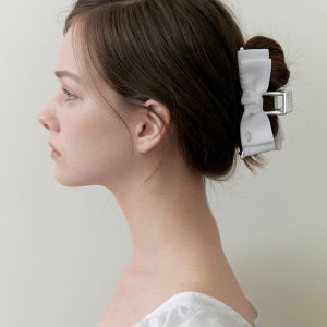 [카인더베이비] classic ribbon silver claw - white