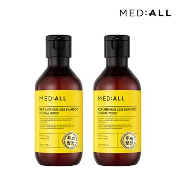 메디올 두피 청정 <b>탈모</b> 비듬 완화 약산성 샴푸 100ml 2개 우디허발향