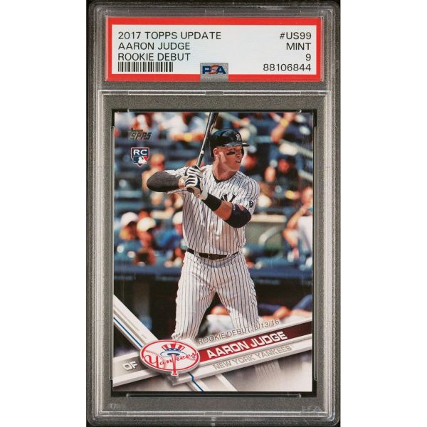 2017년 탑스 업데이트 애런 저지 US99 신인 데뷔 RC 야구 카드 PSA 9 조폐국