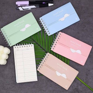 [드림로켓] 반반 영어 단어장 미니 노트 일본어 공책 암기 카드 2분할 메모 영단어 단어 암기장 작은 스프링 정리 수첩_RD_0292