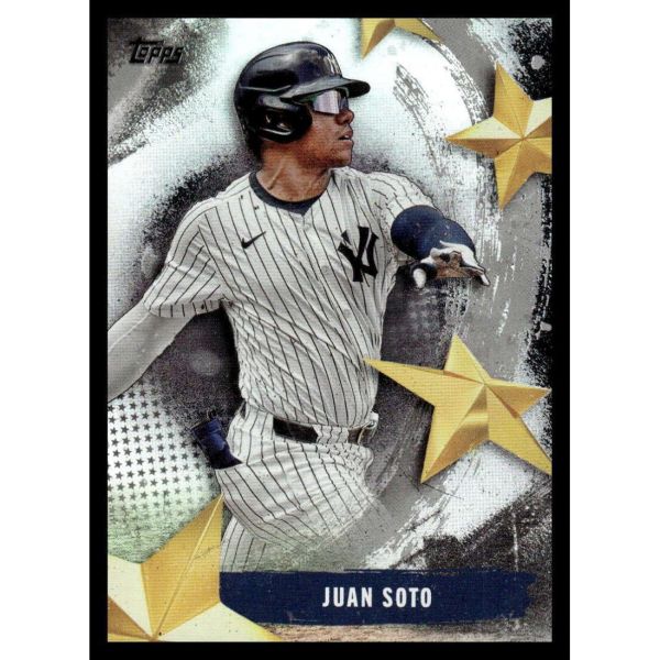 2025년 MLB 탑스 시리즈 1 야구 스타 SMLB22 후안 소토 뉴욕 양키스 공식 트레이딩 카드 주식 사진 표시 조폐국에서 조폐국에 가까워짐  2025년 MLB 탑스 시리즈 1