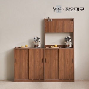 장인가구 [장인가구] (착불)  아망드 슬라이딩 주방 수납장 그릇장 상부장세트 1600 A