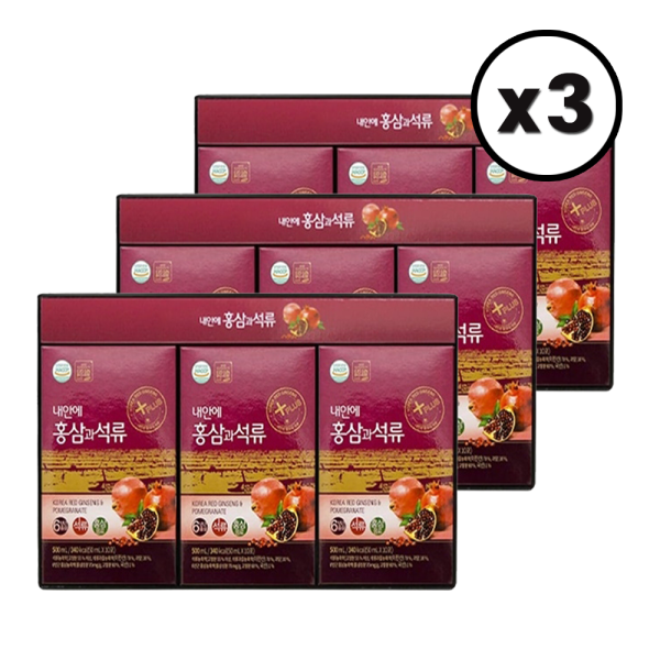 대동고려삼 <b>내안에 홍삼과 석류</b> 50mlx30포x3박스 <b>홍삼</b> <b>석류</b> 콜라겐 솔루션