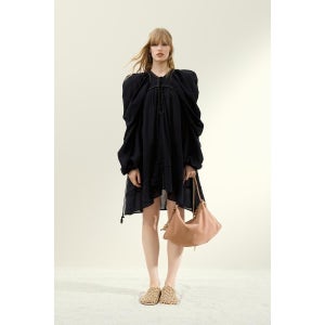 [정품] H&M 원피스 데일리 크링클 코튼 드레스 블랙 1274390001
