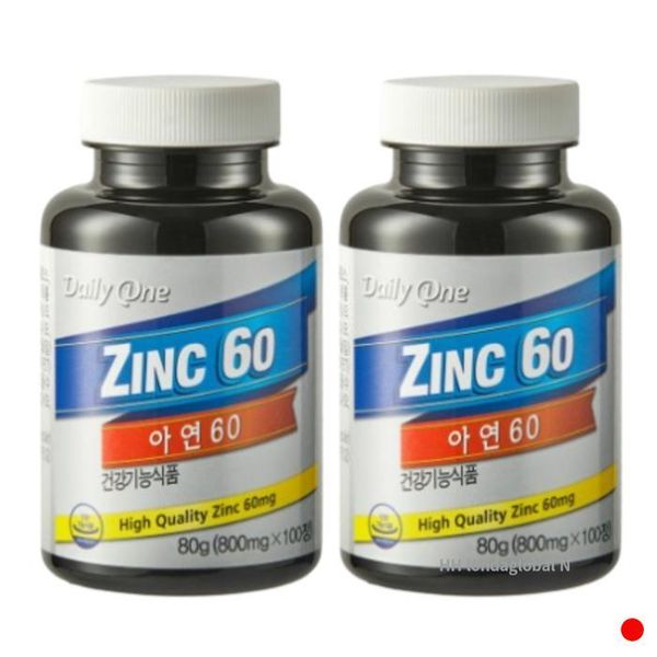 데일리원 하프클럽/기타 데일리원 아연 60 글루콘산 청소년 대용량 100정 X2