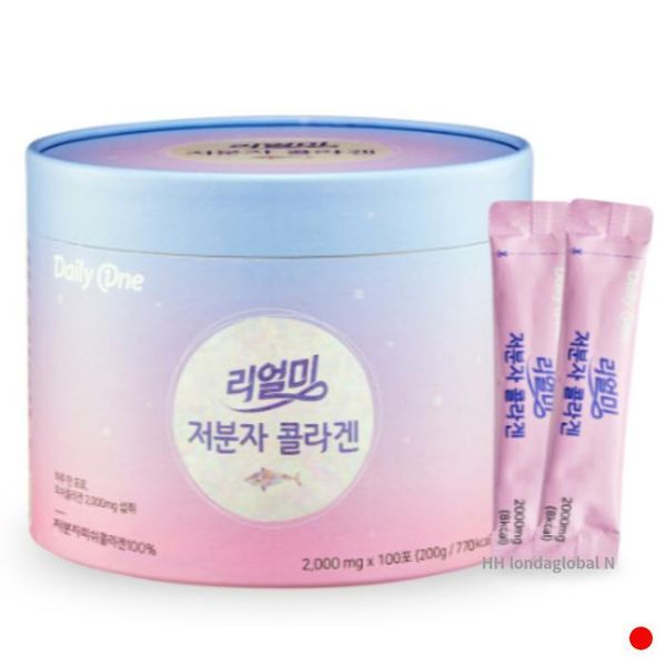 <b>데일리원</b> 하프클럽/기타 <b>데일리원</b> 리얼미 저분자 <b>콜라겐</b> 대용량 분말 100포