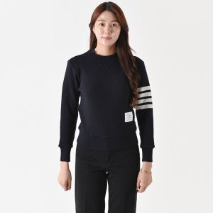 톰브라운 FJT213A 와플 사선 캐시미어 여성 맨투맨(네이비)