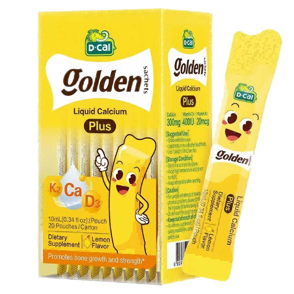 D-CAL 골든 사체트 <b>리퀴드 칼슘</b> 플러스 <b>레몬</b>맛 20개입  1개  10ml