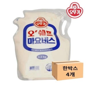 [보리보리]오뚜기 오쉐프 마요네스(스탠딩파우치) 3.2kg x 4개 1박스