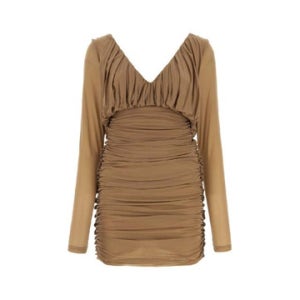 생로랑 인더샵 SAINT LAURENT 드레이프 브이넥 저지 원피스