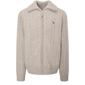 [헤지스 남성] 헤지스 25FW 남성 하이넥 울 케이블 방풍 집업 가디건 LE1220481577 HZSW5D327I2