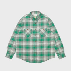 [카키스] Shadow Check Flannel Shirt Green