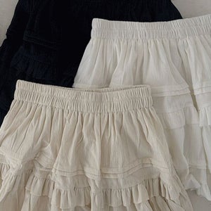 내일도착 미니스커트 도톰벨벳핏✨소프트무광 플링 플레어 스커트 / 레이스 버전추가 - 무광 속바지 안감 미니 허리밴딩 프릴 겨울 미니 부들 밴딩 핏 도톰 캉캉 벨벳 치마바지 위드 레