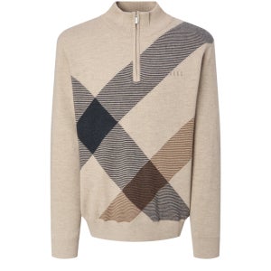 [닥스 골프 남성] 닥스 스테디셀러 빅체크 울 반집업 니트 WGSW4D715I2