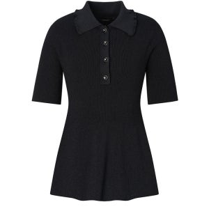 [질스튜어트 뉴욕 여성]  블랙 짜임 반팔카라니트 JSSW5D300BK