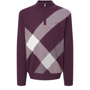 [닥스 골프 남성] 닥스 스테디셀러 빅체크 울 반집업 니트 WGSW4D715R2