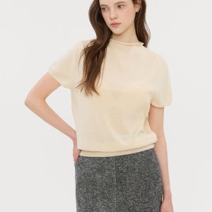 [질스튜어트 뉴욕 여성]  아이보리 짜임 울혼방 반팔니트 JSSW5D350IV