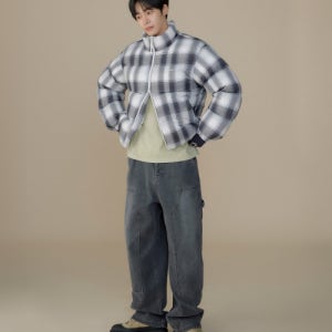 [커버낫] 와이드 카펜터 더블니 데님 팬츠 Charcoal CO2503PT53CH