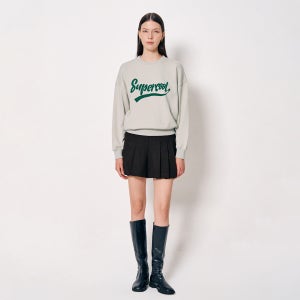 [베르니스] 울 블렌드 플리츠 미니 스커트 팬츠 BE25W2FRF1589