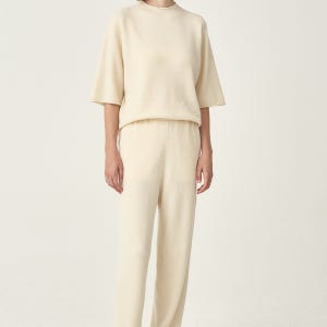 [the CASHMERE] 캐시미어 니트 조거 팬츠 / CM2F9KPC304W_IV