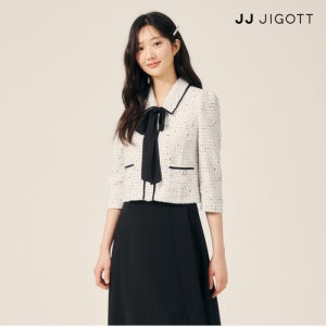 JJ지고트 (JJ지고트) 하운드투스 타이넥 크롭 재킷 GP5A0JK531