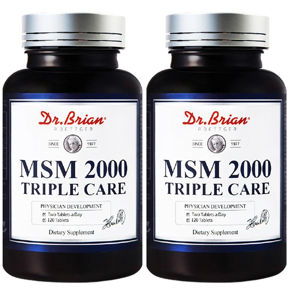 타이거아울렛 미국 MSM 2000 트리플케어 2병 약4개월분 미국 무릎 관절 연골에 좋은 엠에스엠 식이유황 식용유황 비타민D 망간  120정  2개