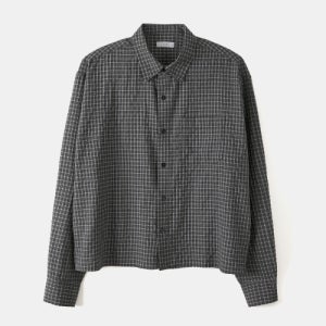 [애습] 빈티지 크롭 체크 셔츠 - 차콜 ASP25FWTSH232DG