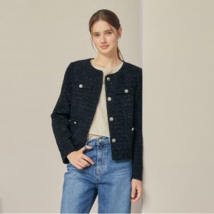 JJ지고트  버튼 포켓 트위드 자켓 GR9P0JK201