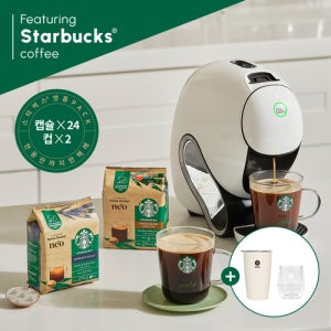 돌체구스토 네오 스타벅스 앳홈 팩 커피머신(캡슐2+머그2포함)(굿즈 네오 미르 텀블러 + 네오 더블 월 글라스 컵)
