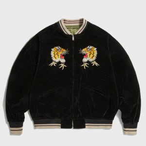 [브론슨] 1950s Reversible Acetate Souvenir Jacket - Falcon × Tiger N-OUTER-0008