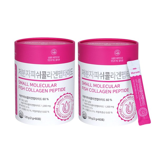휴럼 휴럼 저분자피쉬<b>콜라겐</b>펩타이드 120포(2g x 60포 x 2박스)