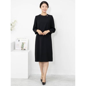 [모슬린] 엄마옷 브로치 라운드 원피스 OP515248 마담 미시 중년여성 빅사이즈 할머니옷 50대 60대 70대