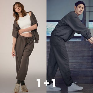 [EVENT] STL (남녀공용) 트렌디 더블메모리 기모 일자 오버핏 조거 팬츠 1+1