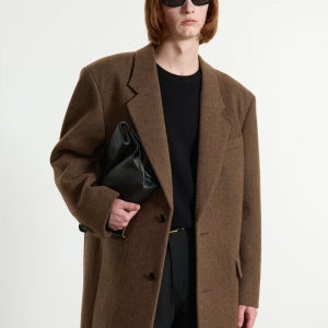 [티엔지티] Herringbone Oversized Single Coat (Red Brown) TNCO5F103W2