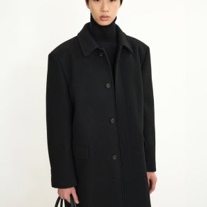 [티엔지티] Wool Blended Mac Coat (Black) TNCO5F100BK