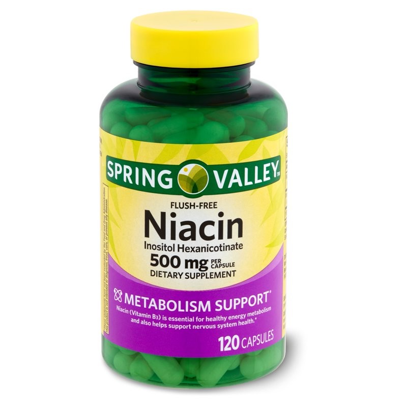 Spring Valley <b>나이아신</b> 이노시톨 <b>헥사</b>니코티네이트 건강 보조 식품 500 mg 120 count  1개  120정