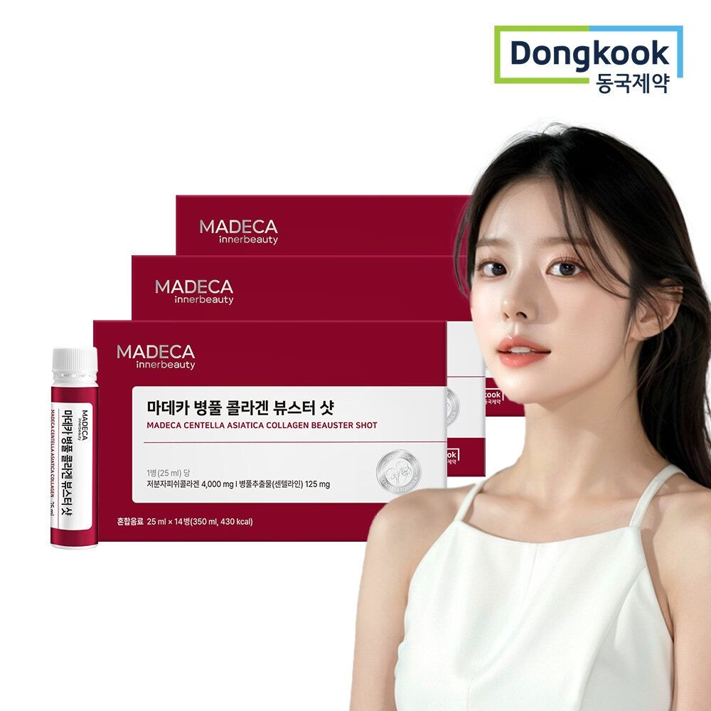 동국제약 마시는 마데카 병풀 <b>콜라겐</b> 뷰스터 <b>샷</b> 25mL x 14병 (3박스)